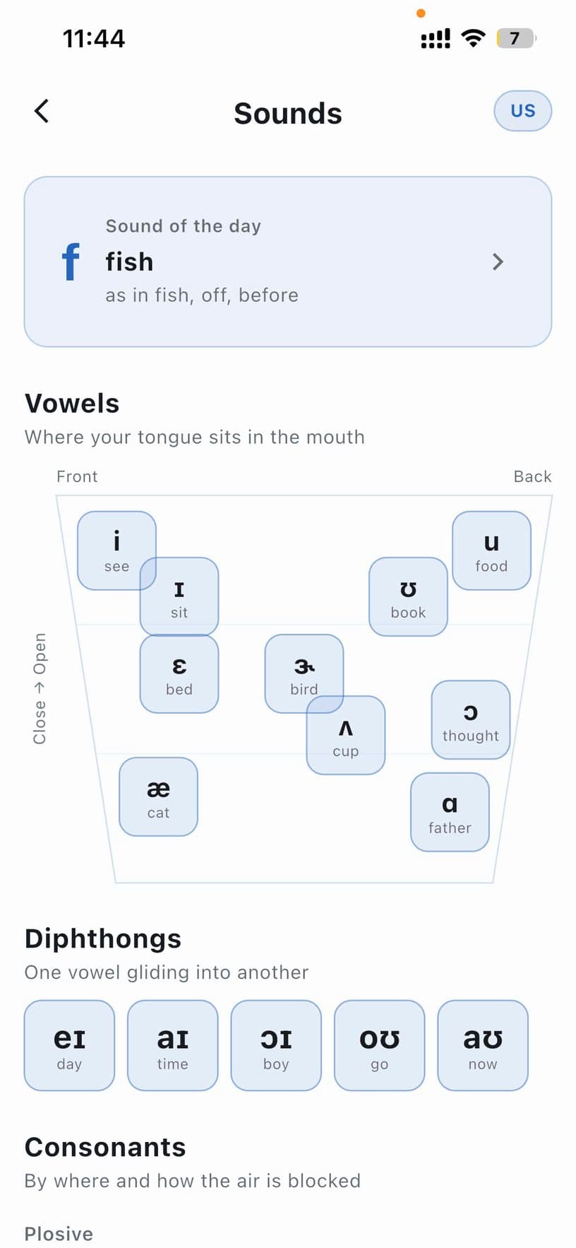 XPhonetics: All 44 sounds, mapped