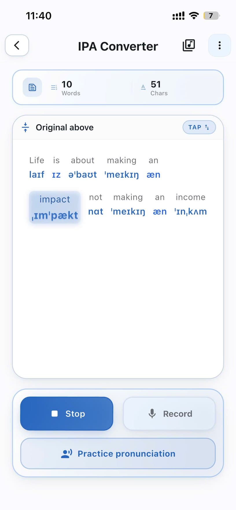 XPhonetics: IPA under every word